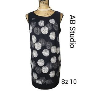 Women's Black Dress 10 Sleeveless City Lights Sheath Lined Pockets 10 NWOT